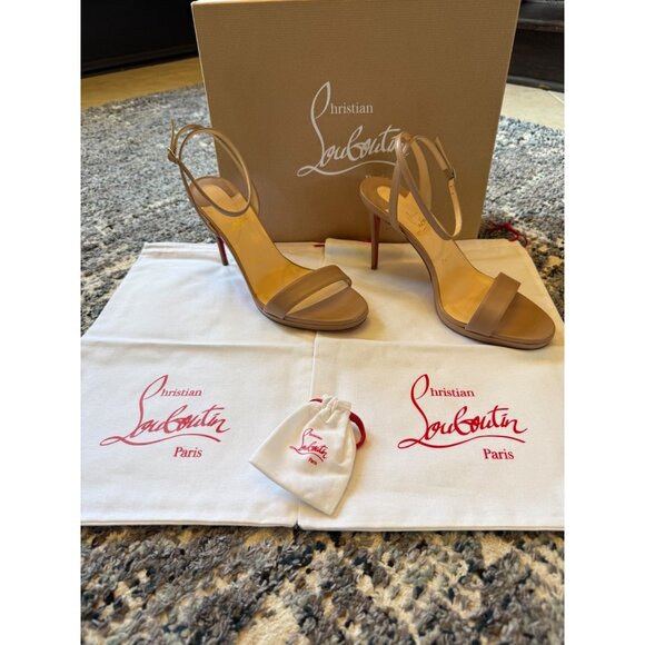 CHRISTHIAN LOUBOUTIN Miss Z 80MM Leather Sandals Blush color - Picture 1 of 8